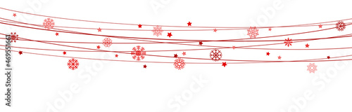 snow flakes on strings background for christmas time