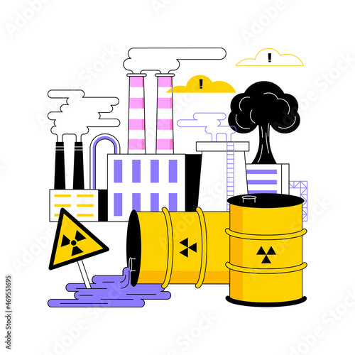 Technological disasters abstract concept vector illustration. Chemical industry disaster, technological catastrophe, industrial catastrophic event, factory accident, environment abstract metaphor.