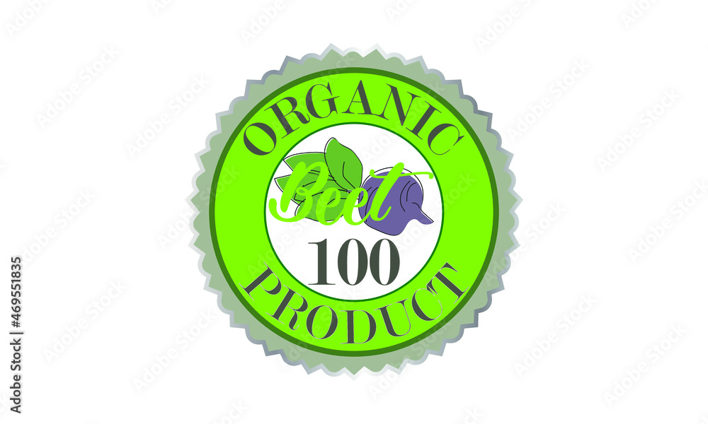 Logo of green organic clean food - beets. The label is suitable for packaging, green eco bioproduct, business, environment and label Logo of green organic clean food - beets. The label is suitable for packaging, green eco bioproduct, business, environment and label