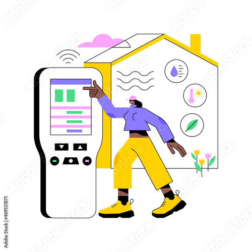 Air quality control abstract concept vector illustration. Environmental control, air quality system, pollution prevention, industrial district monitoring, indoors gas detection abstract metaphor.