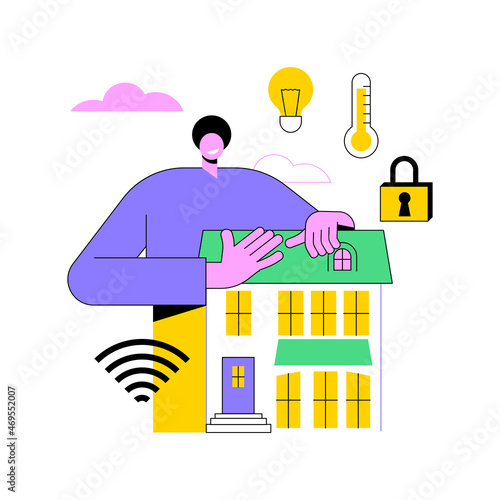Smart home 2.0 abstract concept vector illustration. Next generation IoT, home with cognitive intelligence, indoor infrastructure, smart living environment, quality of life abstract metaphor.