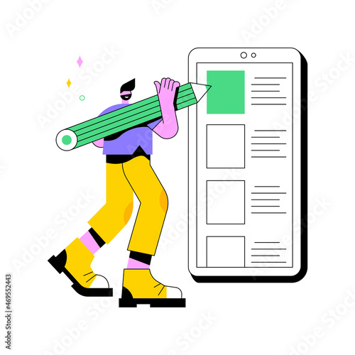 Online survey abstract concept vector illustration. Internet questionnaire form, online marketing research tool, data analysis platform, get audience feedback, customer service abstract metaphor.