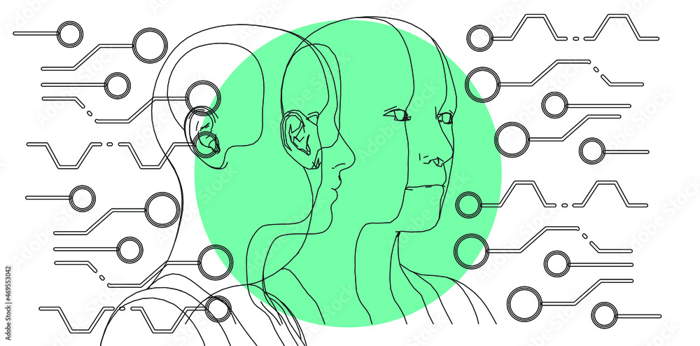 3D wireframe of a human head. Concept for Artificial intelligence and Neural Networks themes. 3D wireframe of a human head. Concept for Artificial intelligence and Neural Networks themes.