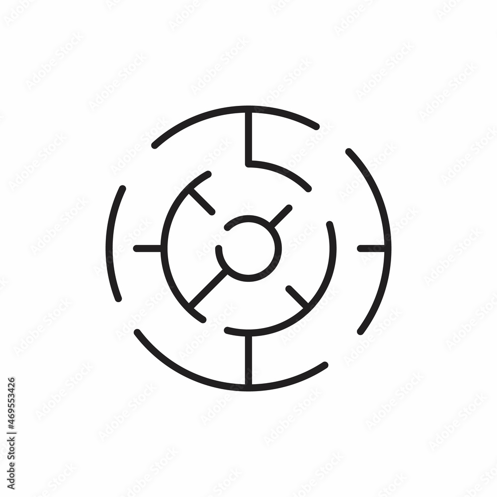 Labyrinth line icon. Round, circle, maze. Strategy concept Labyrinth line icon. Round, circle, maze. Strategy concept
