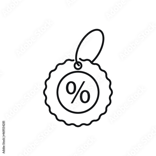Discount tag line icon. Circular label with percentage sign. Commerce concept