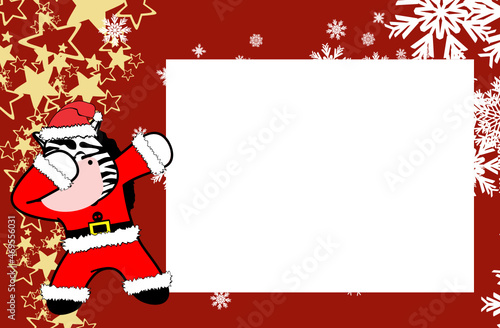 dab dabbing pose zebra kid claus costume cartoon christmas background illustration in vector format very easy to edit 