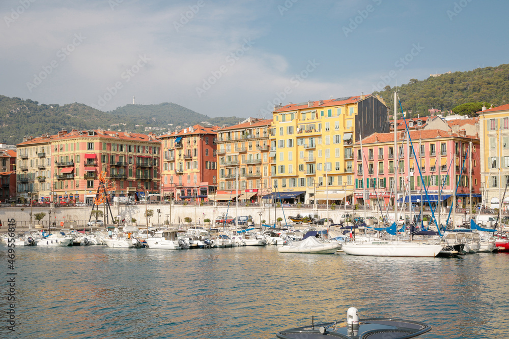 Nice, wonderful city of the cote-d‚ÄôAzur with its marine and architectures,  in a sunny day with blue sky