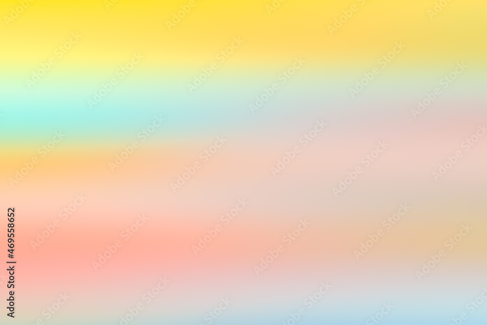 Horizontal layered soft yellow, blue and red bokeh