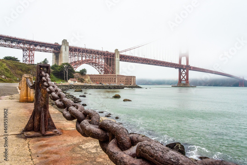 View on Golden Gate Bridge from Golden Gate Beach, San Francisco photo