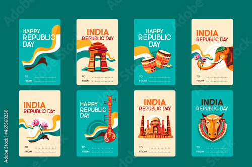 India Republic Day Label Concept