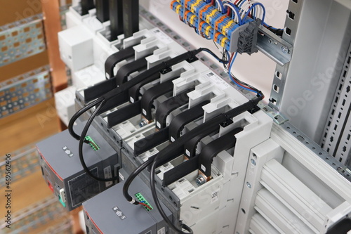 Automatic current switches for protection of loads in the electrical panel for technological processes in production.