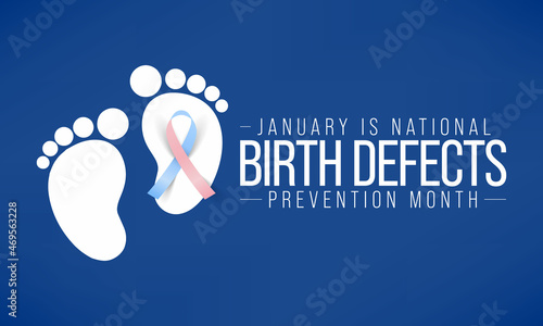 Birth defects prevention month is observed every year in January, are structural changes present at birth that can affect almost any part or parts of the body. Vector illustration