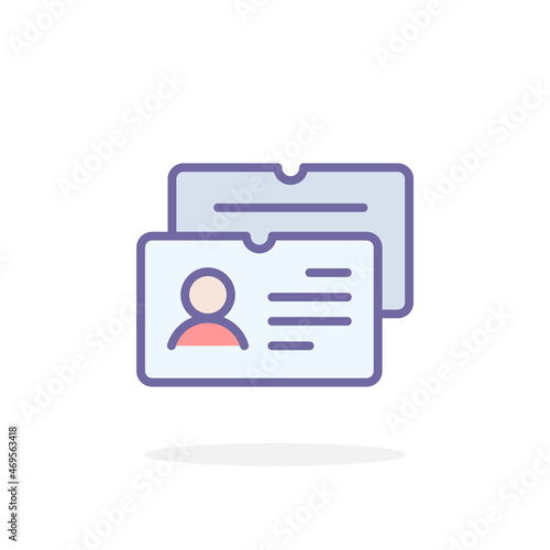 Business card icon in filled outline style.