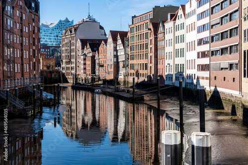 Hamburg, Germany: view of the famous historical Deichstrasse