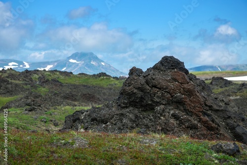 Lava field south to the Vilyuchinsky stratovolcano (Vilyuchik) in the southern part of the Kamchatka Peninsula, Russia photo