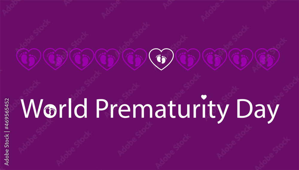 Illustration day of World Prematurity day, poster design for premature birth of newborn child 
