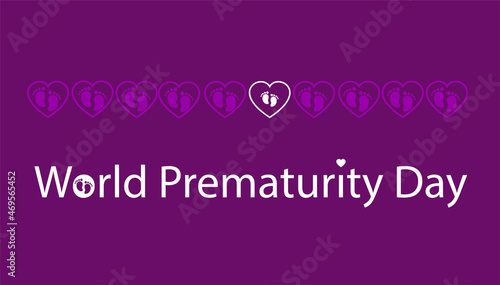 Illustration day of World Prematurity day, poster design for premature birth of newborn child 