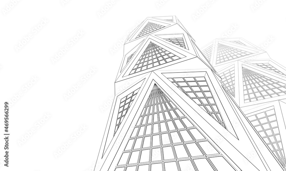 Fototapeta premium abstract futuristic architecture 3d illustration