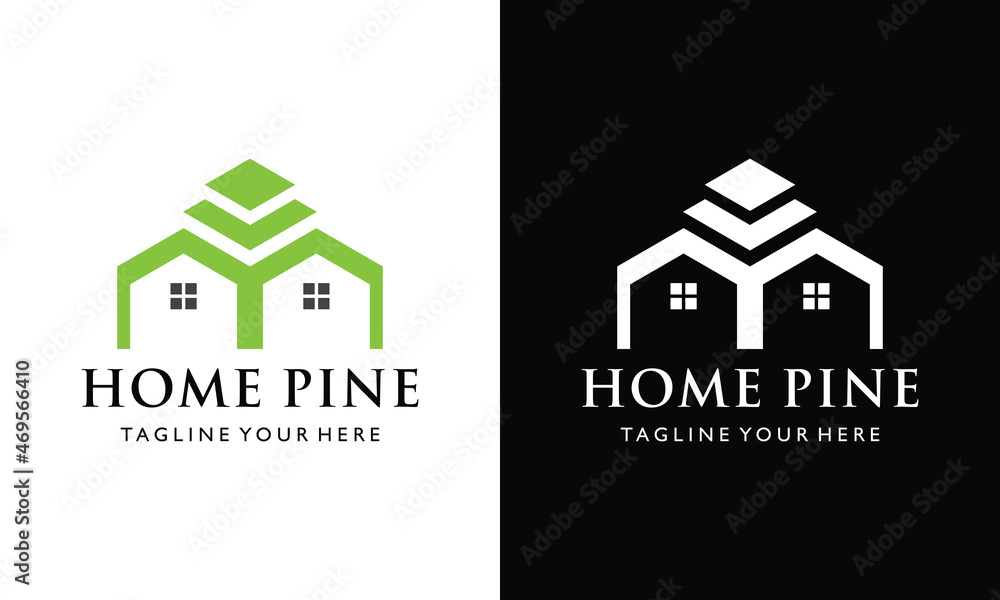 Pines House Residence Vector Logo Template. The logo is a pine tree by combining. It symbolizes the environment, protection, peace, growth, nature, ecological and environmental concepts. Pines House Residence Vector Logo Template. The logo is a pine tree by combining. It symbolizes the environment, protection, peace, growth, nature, ecological and environmental concepts.