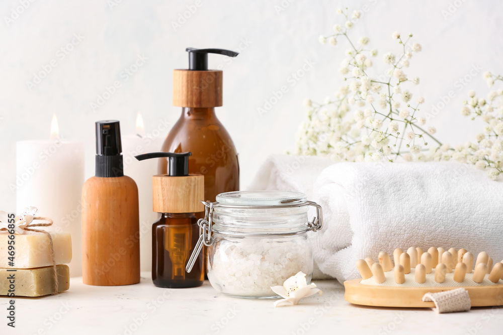 Spa set on light background Spa set on light background