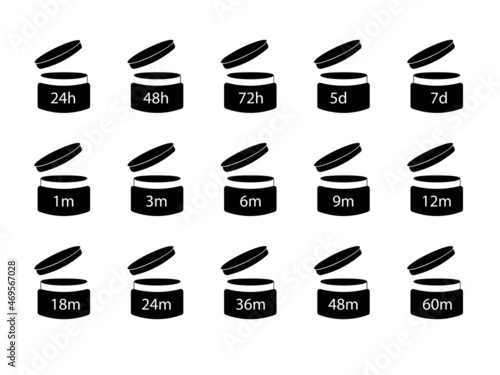 Period After Open Icons Set SVG and EPS solid color style