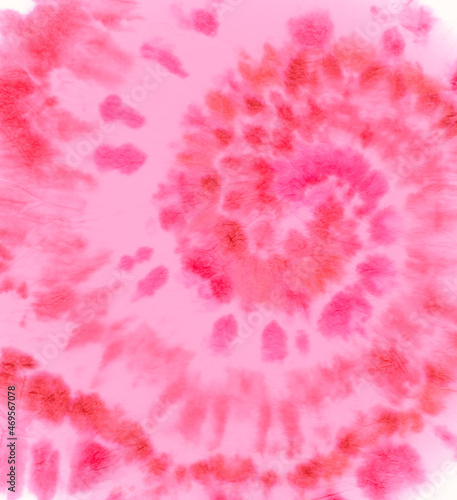 Pink Tie Dye Swirl. Hippie Pattern with