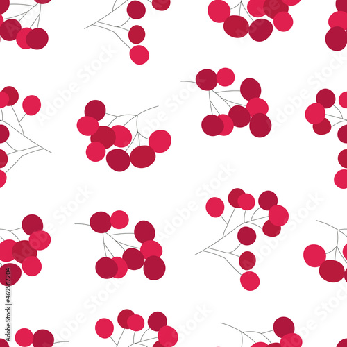 Rowan seamless pattern. Background for wallpapers, textiles, papers, fabrics, web pages. Vintage style.
