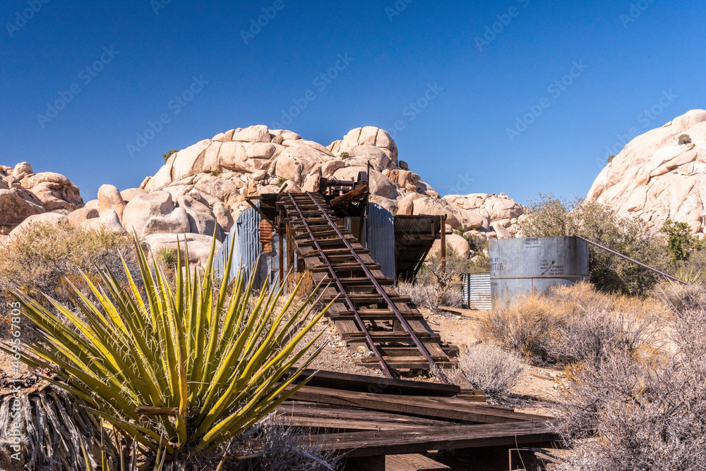 An abandoned old gold mine in the Joshua Tree National Park