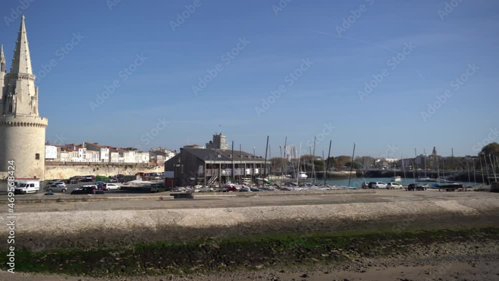 Dock and city of La Rochelle in France Dock and city of La Rochelle in France
