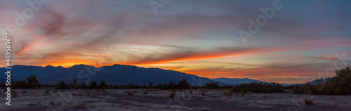 Sunset over furnace creek in Death Valley National Park photo