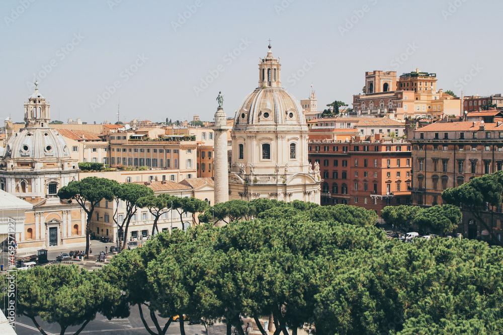 shot from architecture style of buildings in rome, Italy.