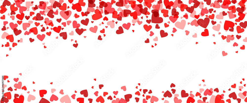Festive heart banner design. St. Valentine's day, birthday, congratulations decoration .  Vector graphics.