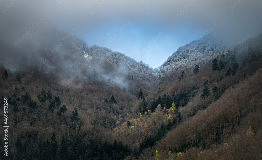 autumn landscape in the Pyrenees mountains autumn landscape in the Pyrenees mountains