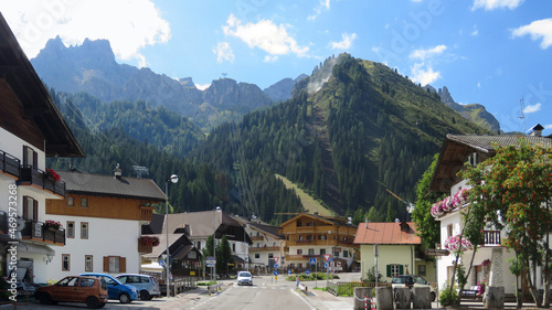Street view in the Alpine resort Canazei © Arc