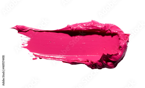 Lipstick smudge isolated on white background