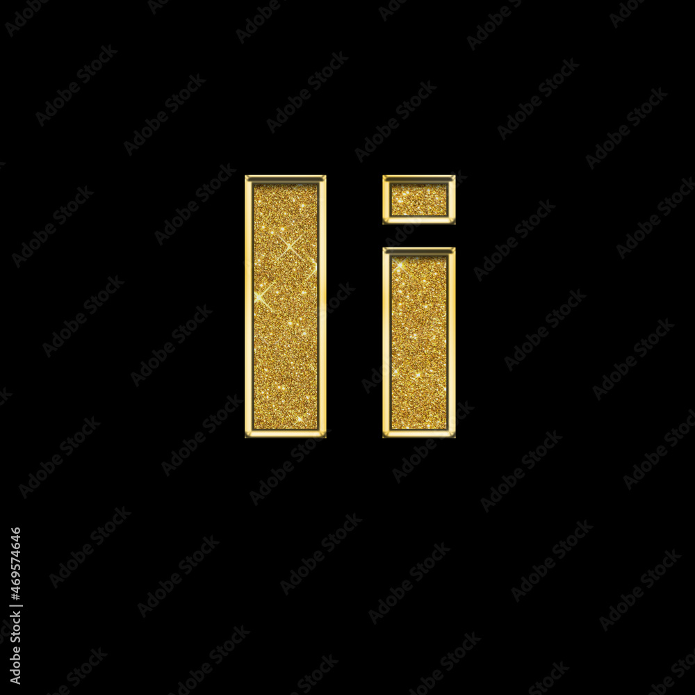 Uppercase and lowercase letters of the alphabet. 3D gold letter on a ...