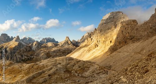 Scenic mountain landscape in Dolomites mountains ,Italy.