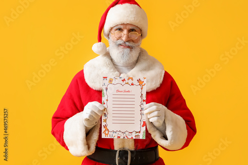 Santa Claus with blank lett...