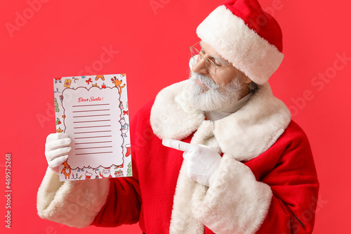 Santa Claus with blank lett...