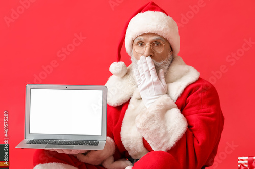 Surprised Santa Claus with ...