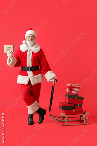 Santa Claus with letters an...