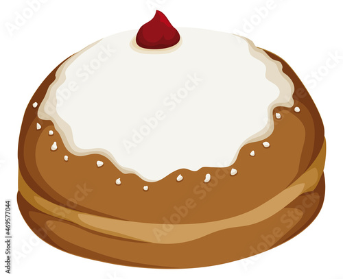 Tasty and glazed sufganiyah for a delicious Hanukkah, Vector illustration