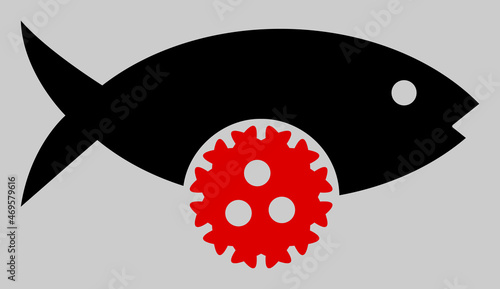 Fish virus vector illustration. An isolated flat icon illustration of fish virus with nobody.