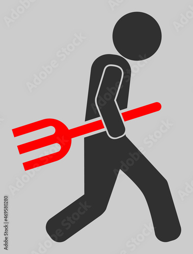 Fork robber vector icon. An isolated flat icon illustration of fork robber with nobody.