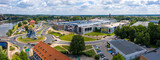Widok na południową część miasta Gorzów Wielkopolski i centrum handlowe na zawarciu, koło Spichlerza