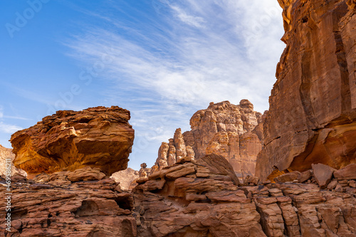 Tableau sur toile rocks in the desert under a blue sky, Al Ala, Saudi Arabia