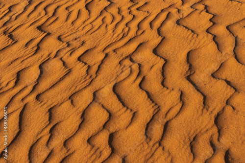Ripples formed by the wind in the sand dunes of the desert in Saudi Arabia 