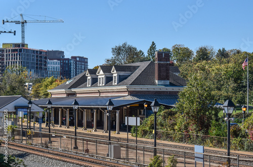 Alexandria, Virginia, USA - November 1, 2021: Historic Alexandra Station on a Bright Fall Afternoon