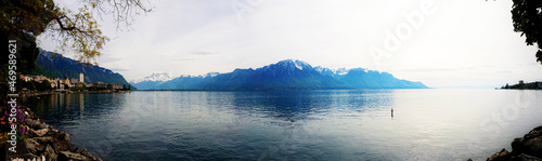Unusually beautiful mountain lake. Lake Geneva