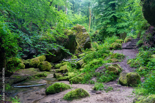 Fascination rocks around Mullerthal Trail. Little Switzerland, Luxembourg 